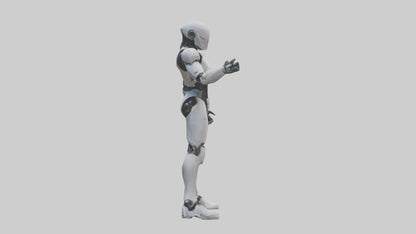 Robot Assassin statue model VR / AR / low-poly