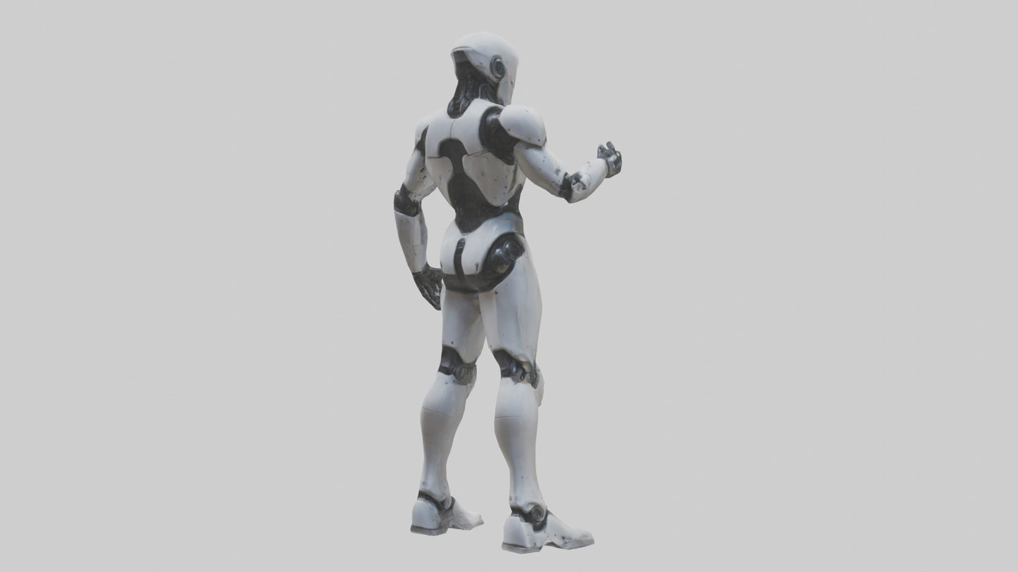 Robot Assassin statue model VR / AR / low-poly
