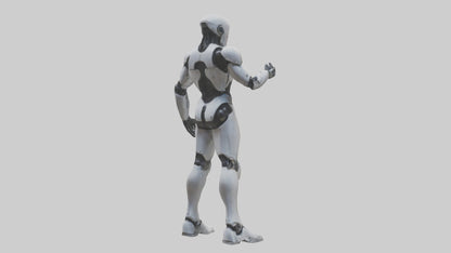Robot Assassin statue model VR / AR / low-poly