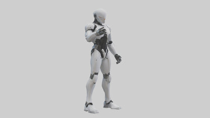 Robot Assassin statue model VR / AR / low-poly