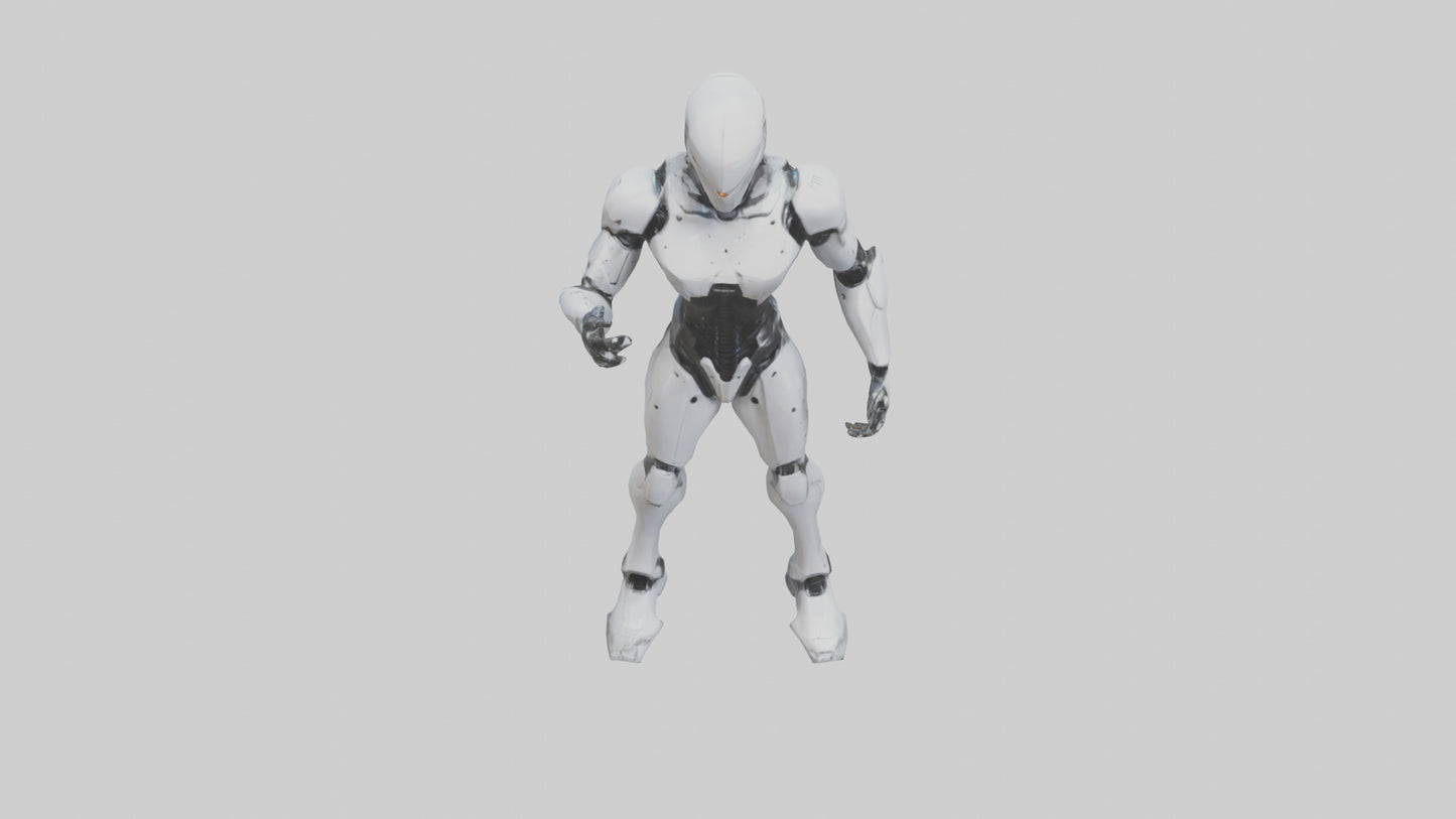 Robot Assassin statue model VR / AR / low-poly