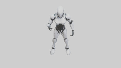 Robot Assassin statue model VR / AR / low-poly