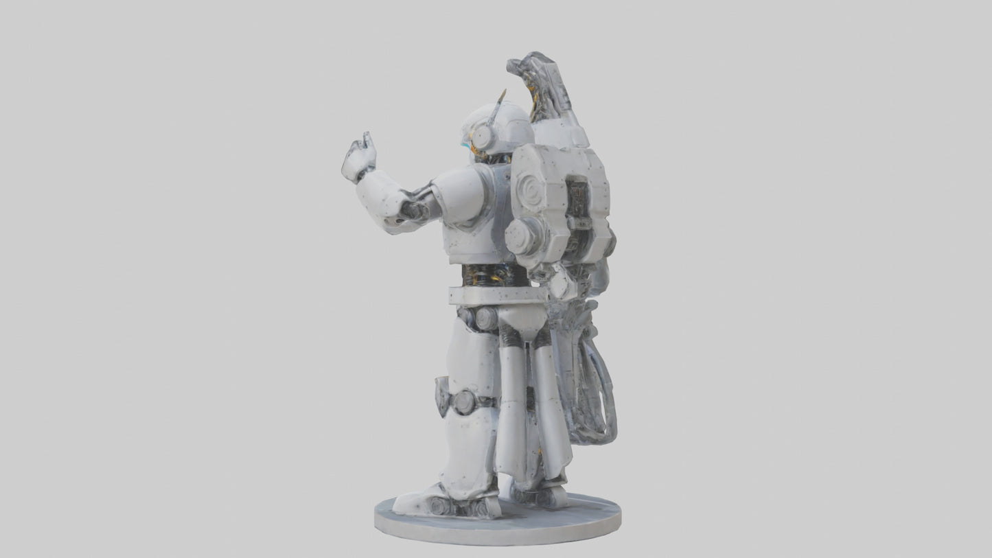 3D model Robot Engineer statue model VR / AR / low-poly