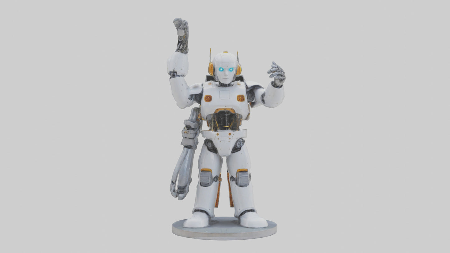 3D model Robot Engineer statue model VR / AR / low-poly