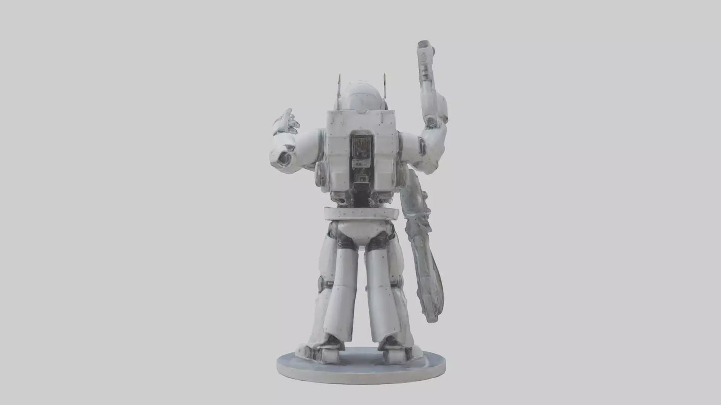 3D model Robot Engineer statue model VR / AR / low-poly