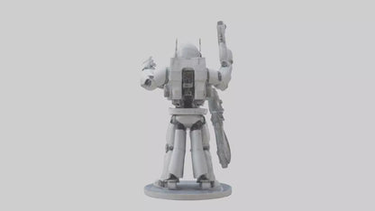 3D model Robot Engineer statue model VR / AR / low-poly