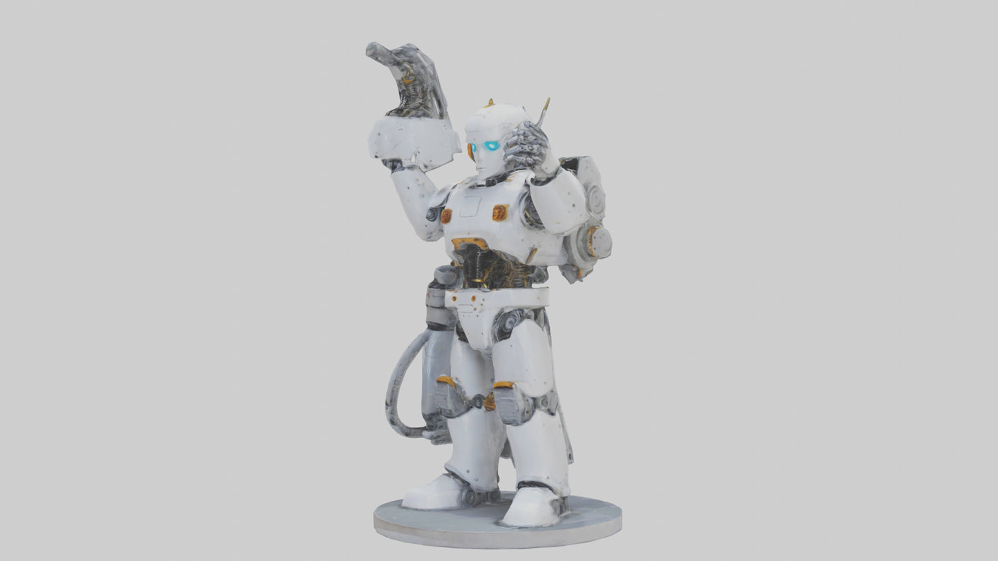 3D model Robot Engineer statue model VR / AR / low-poly