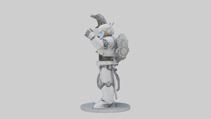 3D model Robot Engineer statue model VR / AR / low-poly