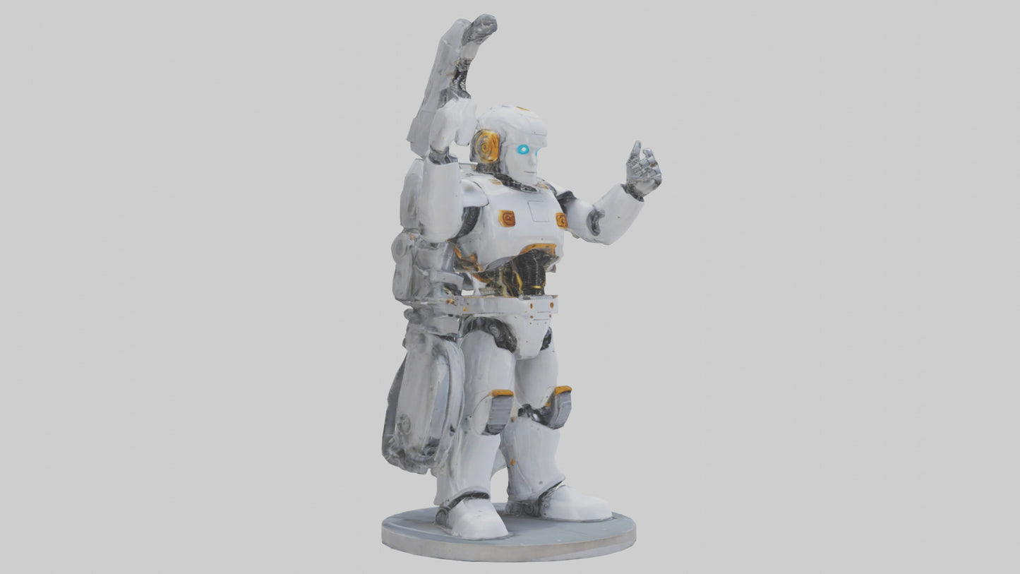 3D model Robot Engineer statue model VR / AR / low-poly