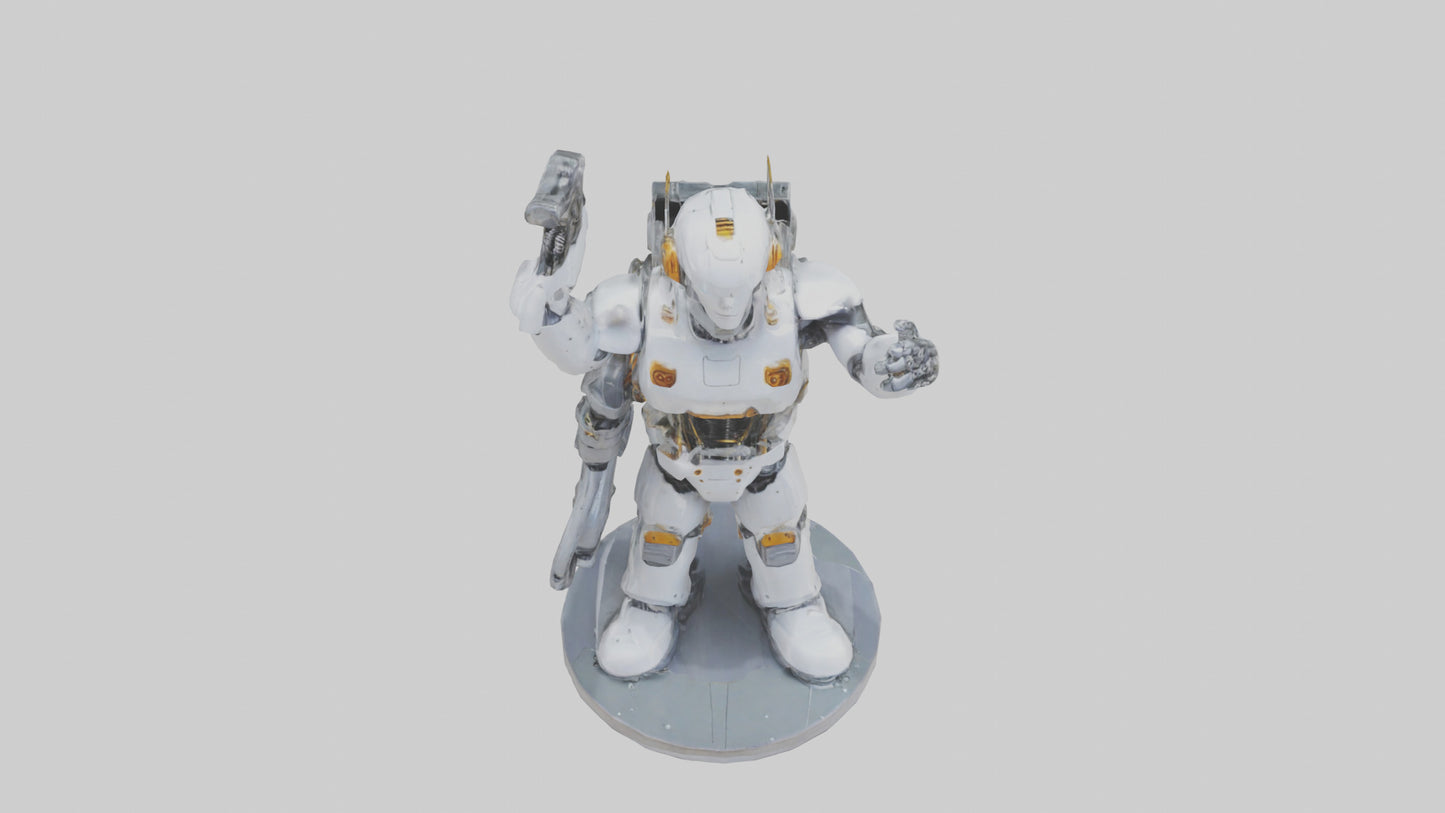 3D model Robot Engineer statue model VR / AR / low-poly