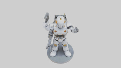 3D model Robot Engineer statue model VR / AR / low-poly