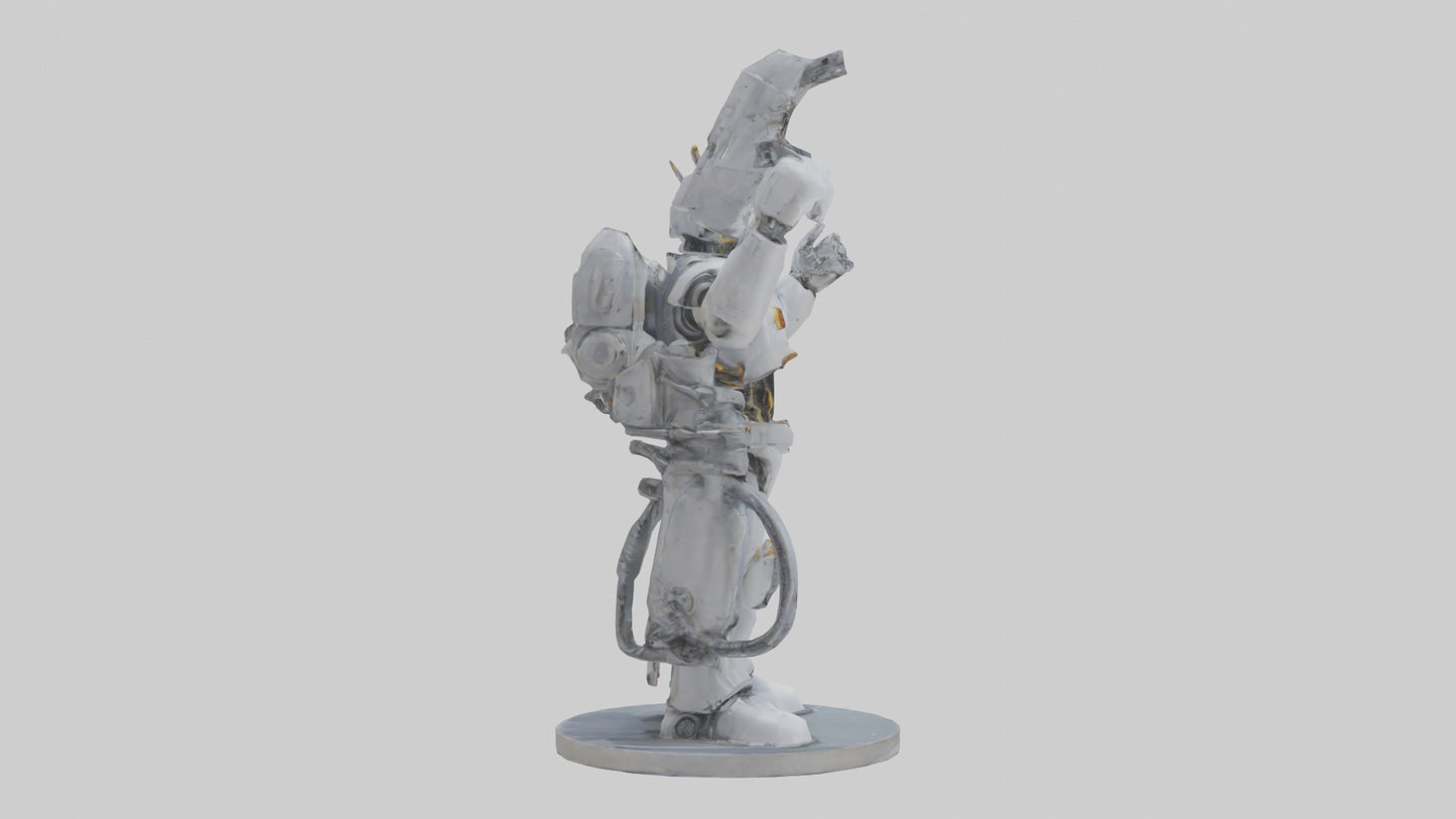 3D model Robot Engineer statue model VR / AR / low-poly
