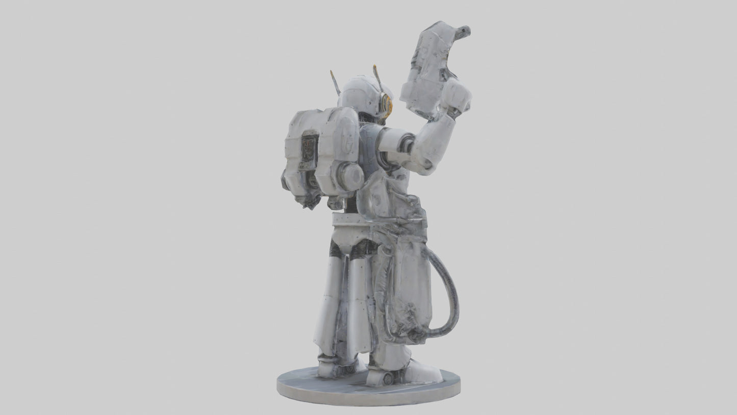 3D model Robot Engineer statue model VR / AR / low-poly