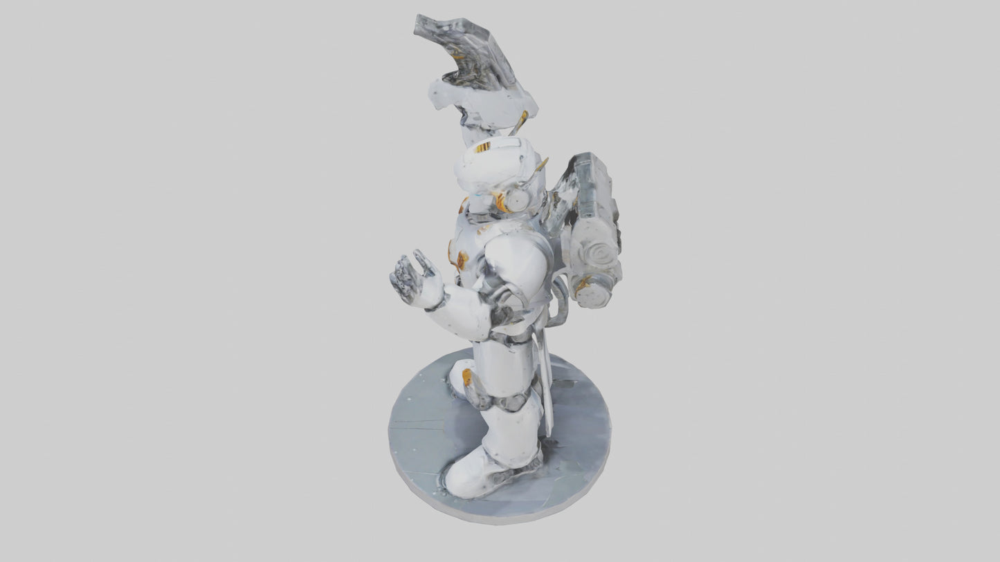 3D model Robot Engineer statue model VR / AR / low-poly