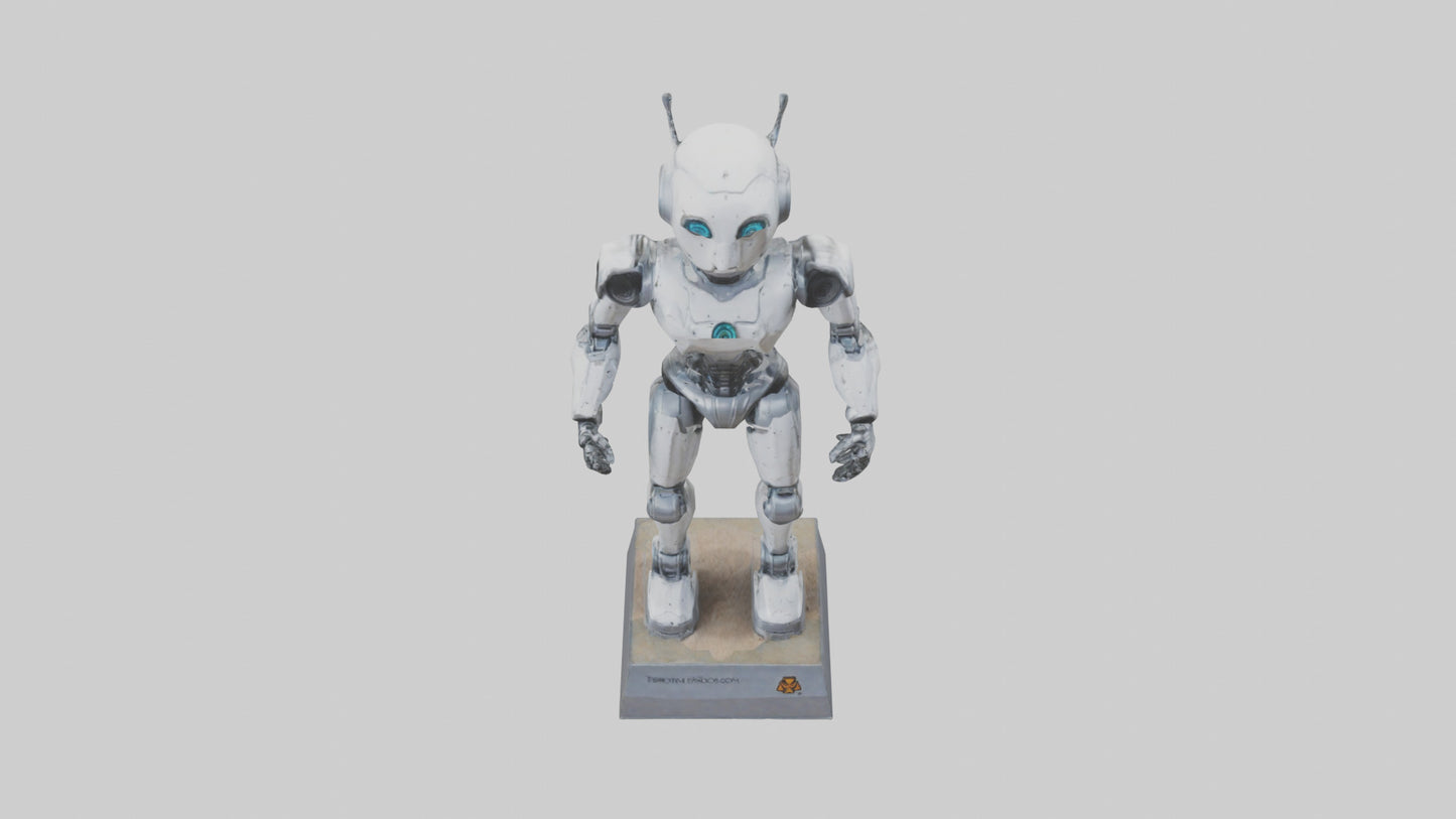 Robot Scout statue model VR / AR / low-poly