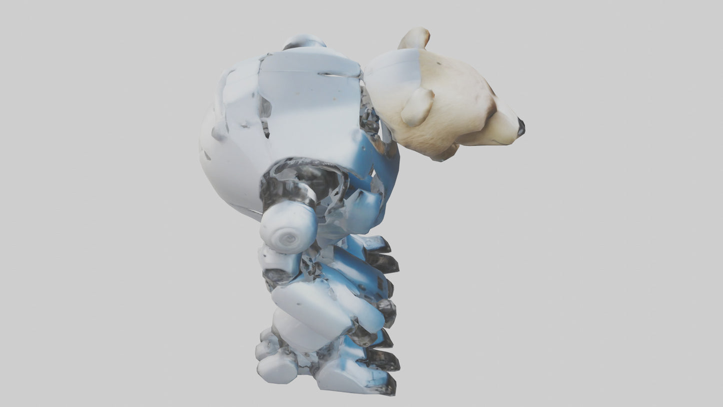 3D model Robot version of a bear model VR / AR / low-poly