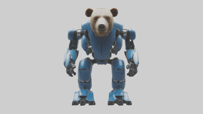 3D model Robot version of a bear model VR / AR / low-poly