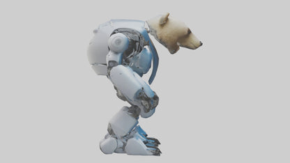3D model Robot version of a bear model VR / AR / low-poly
