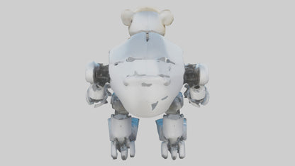3D model Robot version of a bear model VR / AR / low-poly