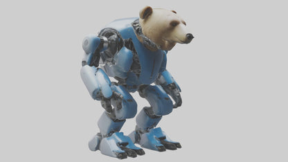 3D model Robot version of a bear model VR / AR / low-poly