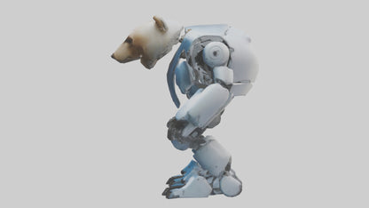 3D model Robot version of a bear model VR / AR / low-poly