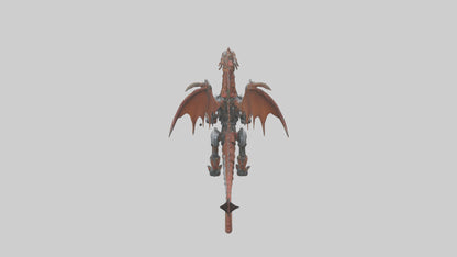 3D model Robot version of a dragon model VR / AR / low-poly