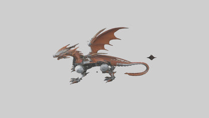 3D model Robot version of a dragon model VR / AR / low-poly