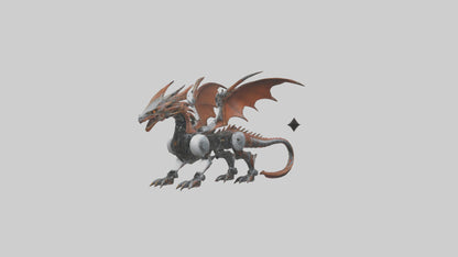 3D model Robot version of a dragon model VR / AR / low-poly