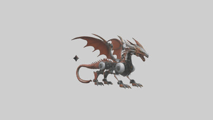 3D model Robot version of a dragon model VR / AR / low-poly