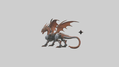 3D model Robot version of a dragon model VR / AR / low-poly