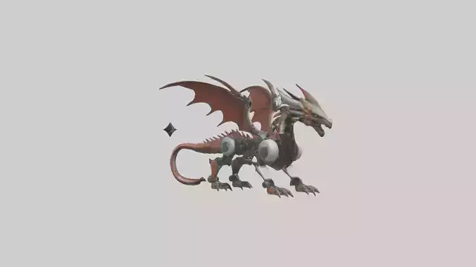 3D model Robot version of a dragon model VR / AR / low-poly