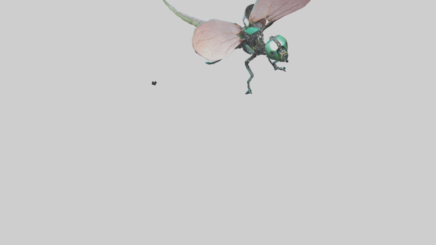 3D model Robot version of a dragonfly model VR / AR / low-poly