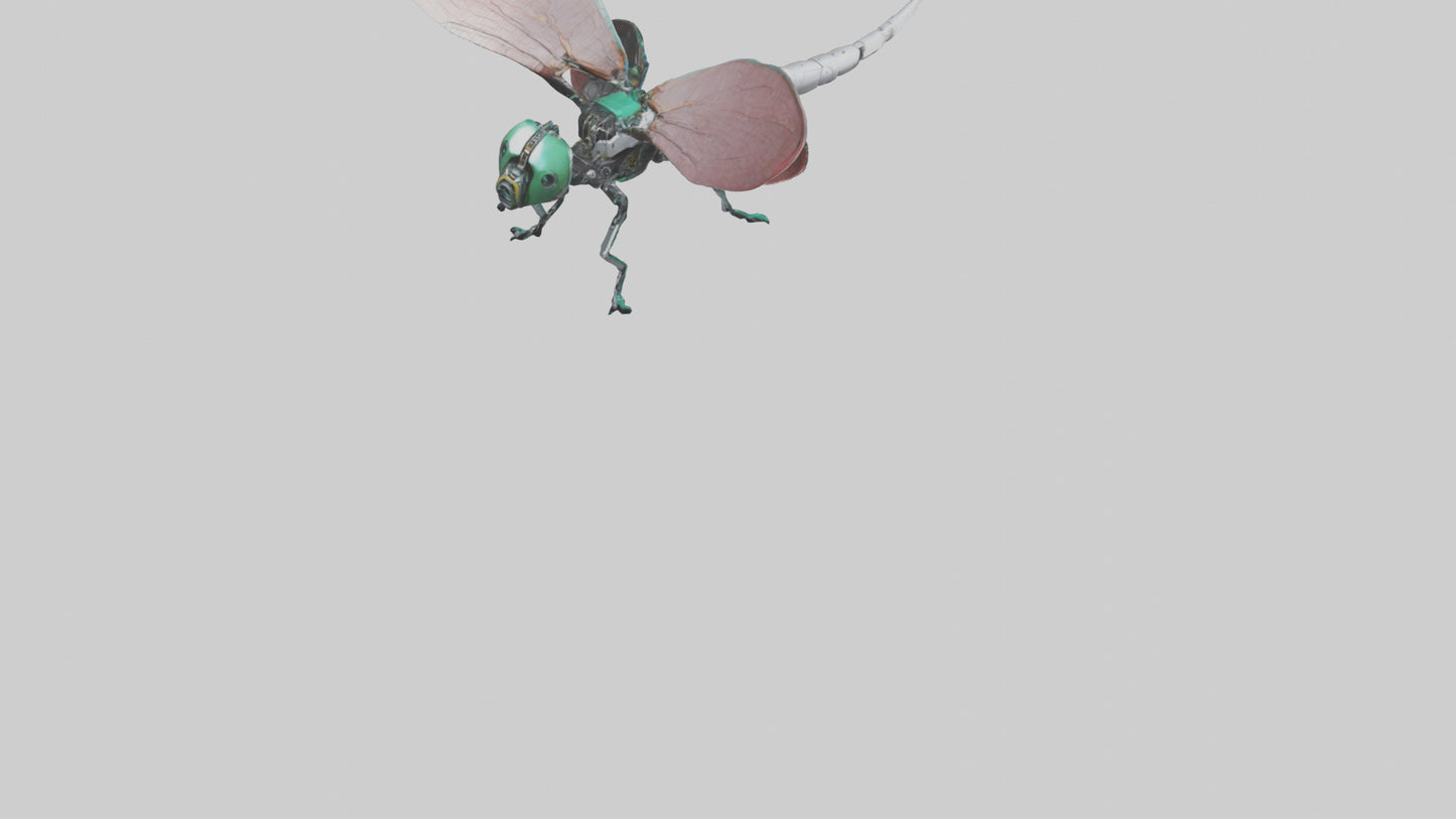 3D model Robot version of a dragonfly model VR / AR / low-poly