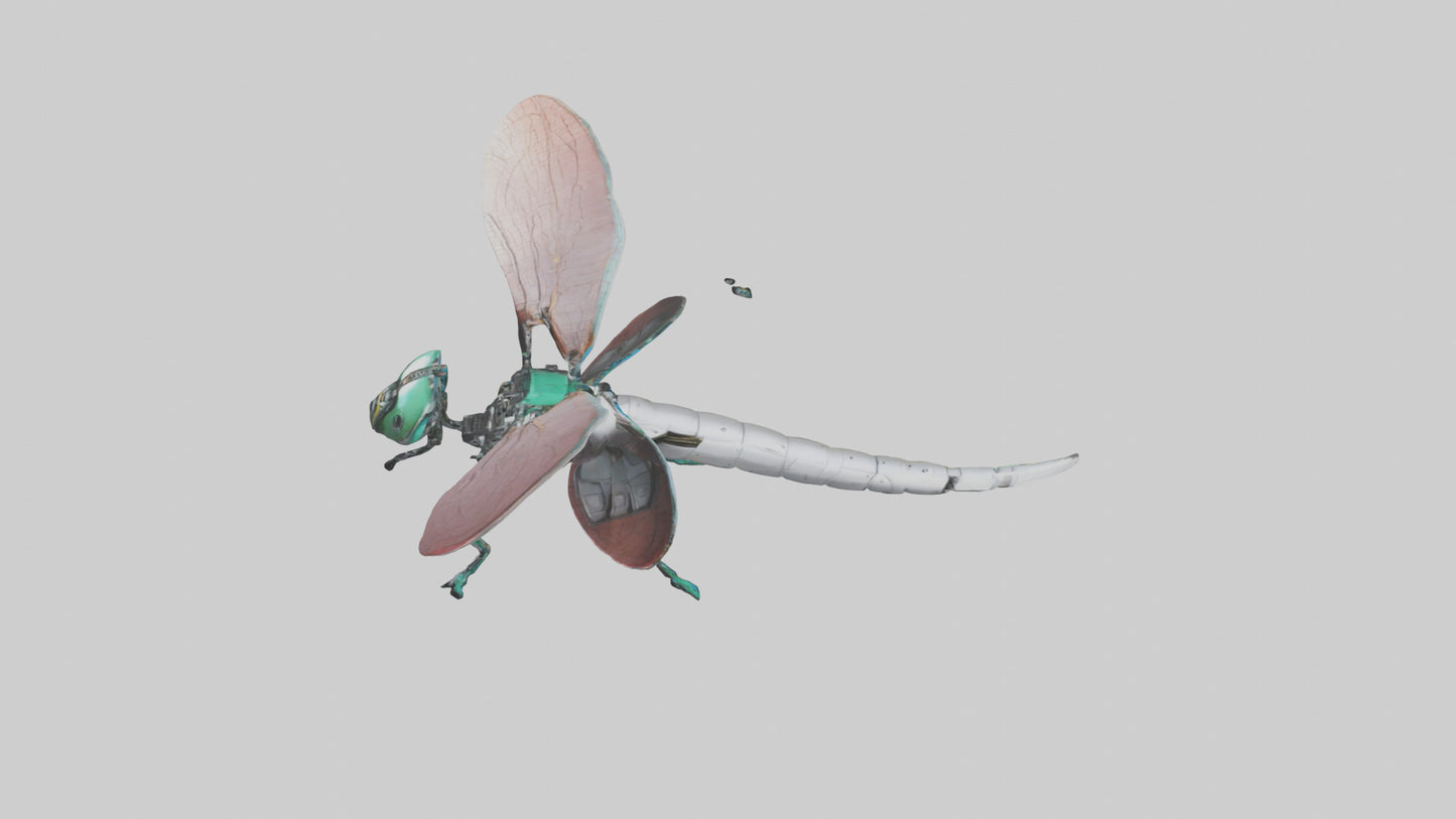 3D model Robot version of a dragonfly model VR / AR / low-poly
