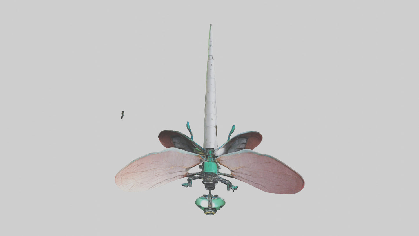 3D model Robot version of a dragonfly model VR / AR / low-poly