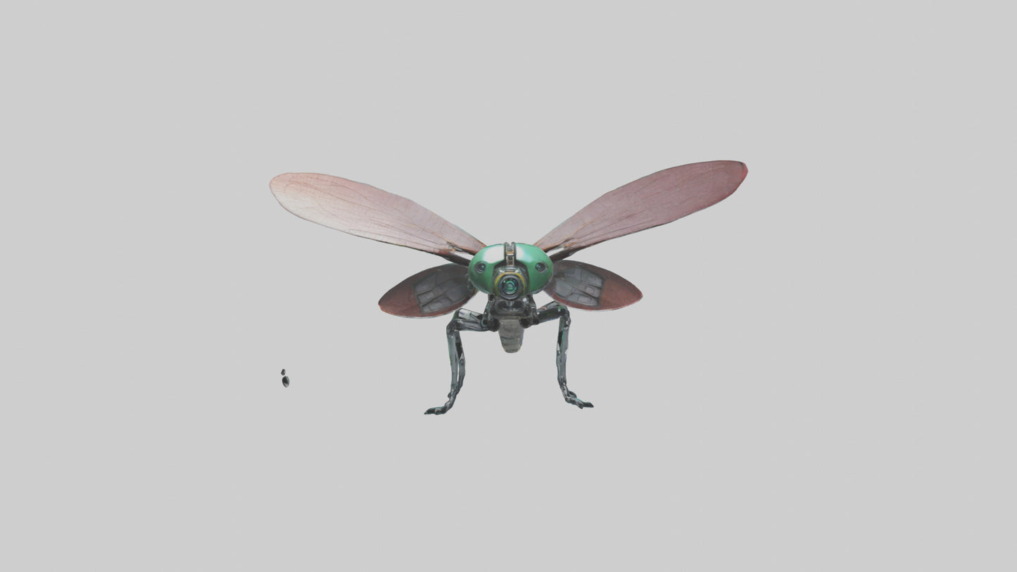 3D model Robot version of a dragonfly model VR / AR / low-poly