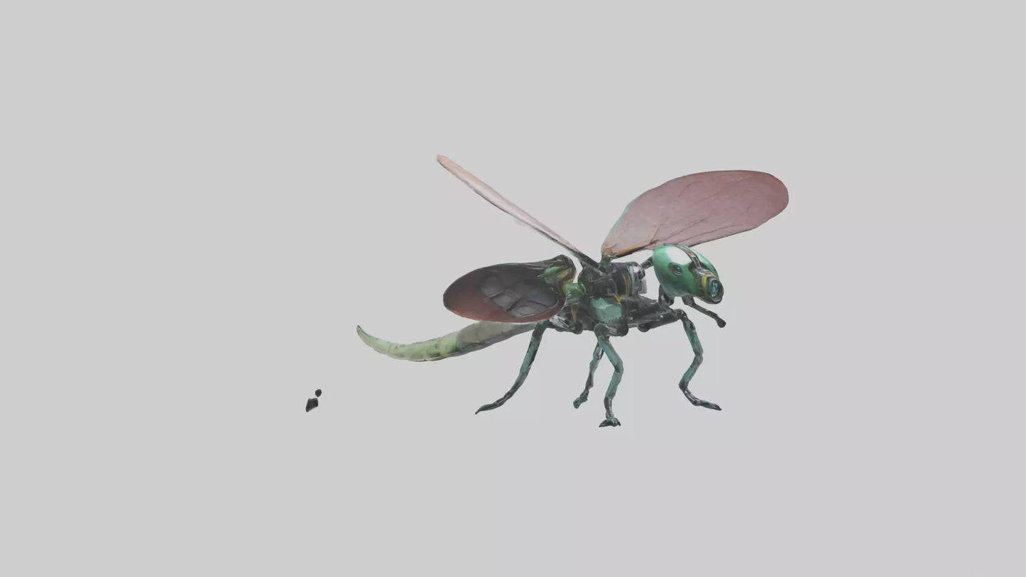 3D model Robot version of a dragonfly model VR / AR / low-poly