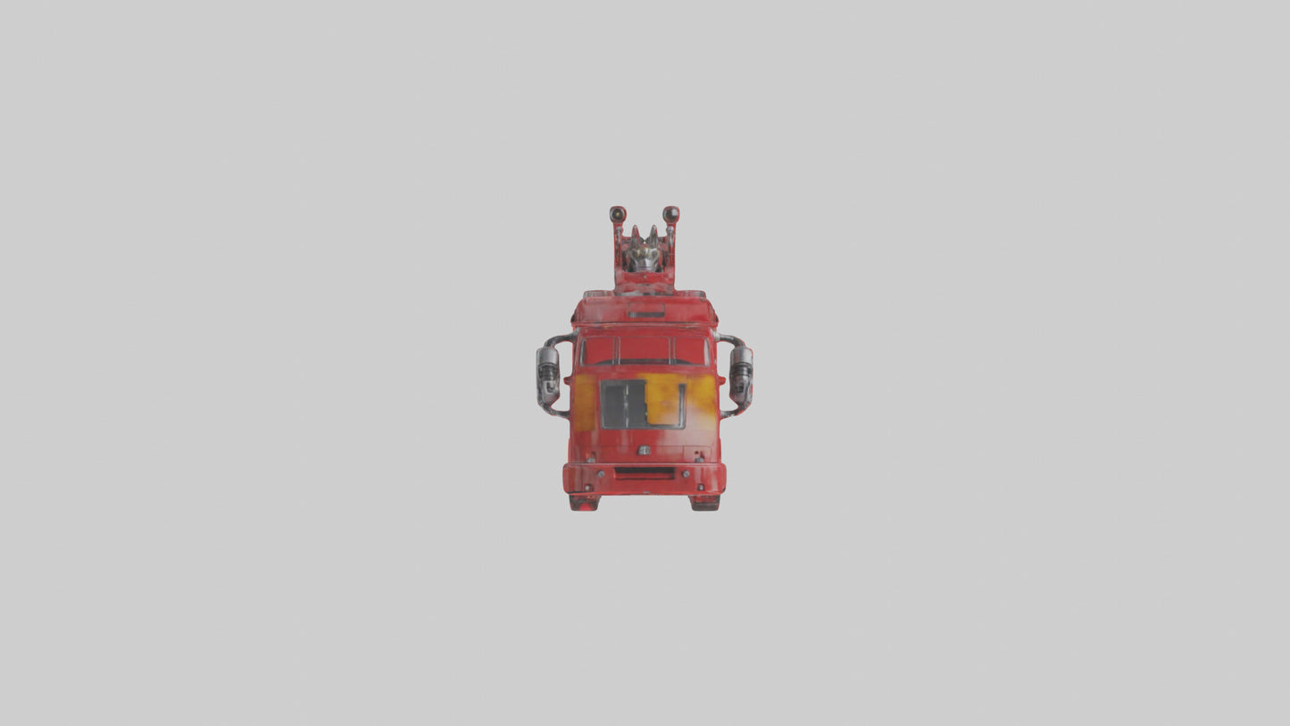 3D model Robot version of a fire truck model VR / AR / low-poly