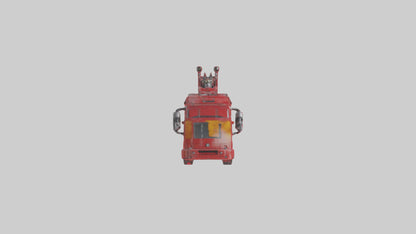 3D model Robot version of a fire truck model VR / AR / low-poly