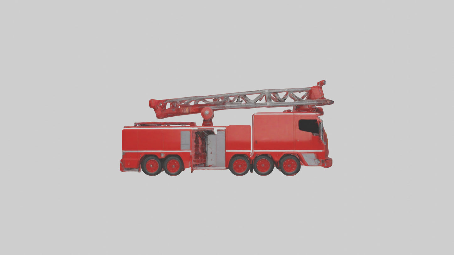 3D model Robot version of a fire truck model VR / AR / low-poly