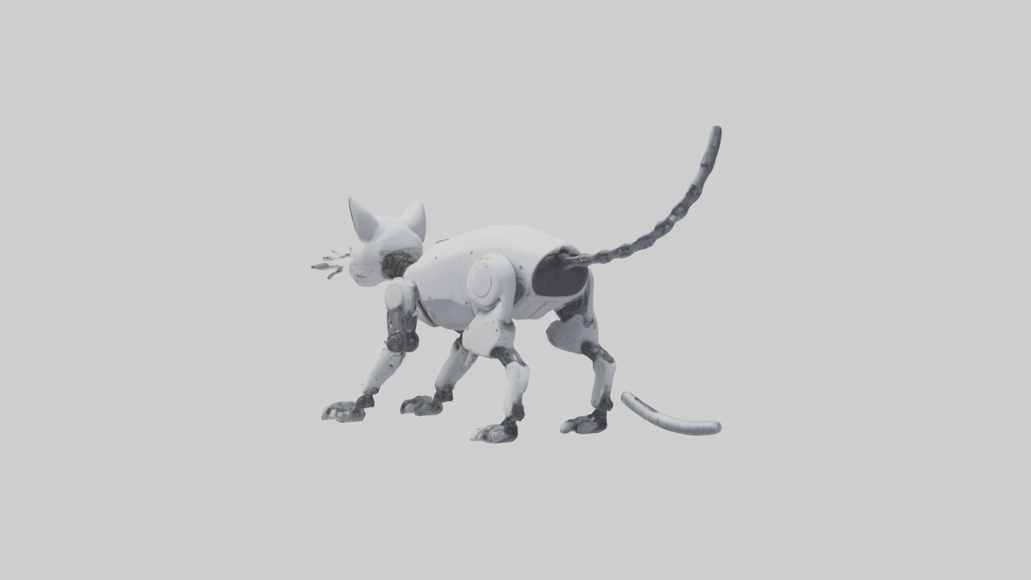 Robot version of a robot cat model 3D model