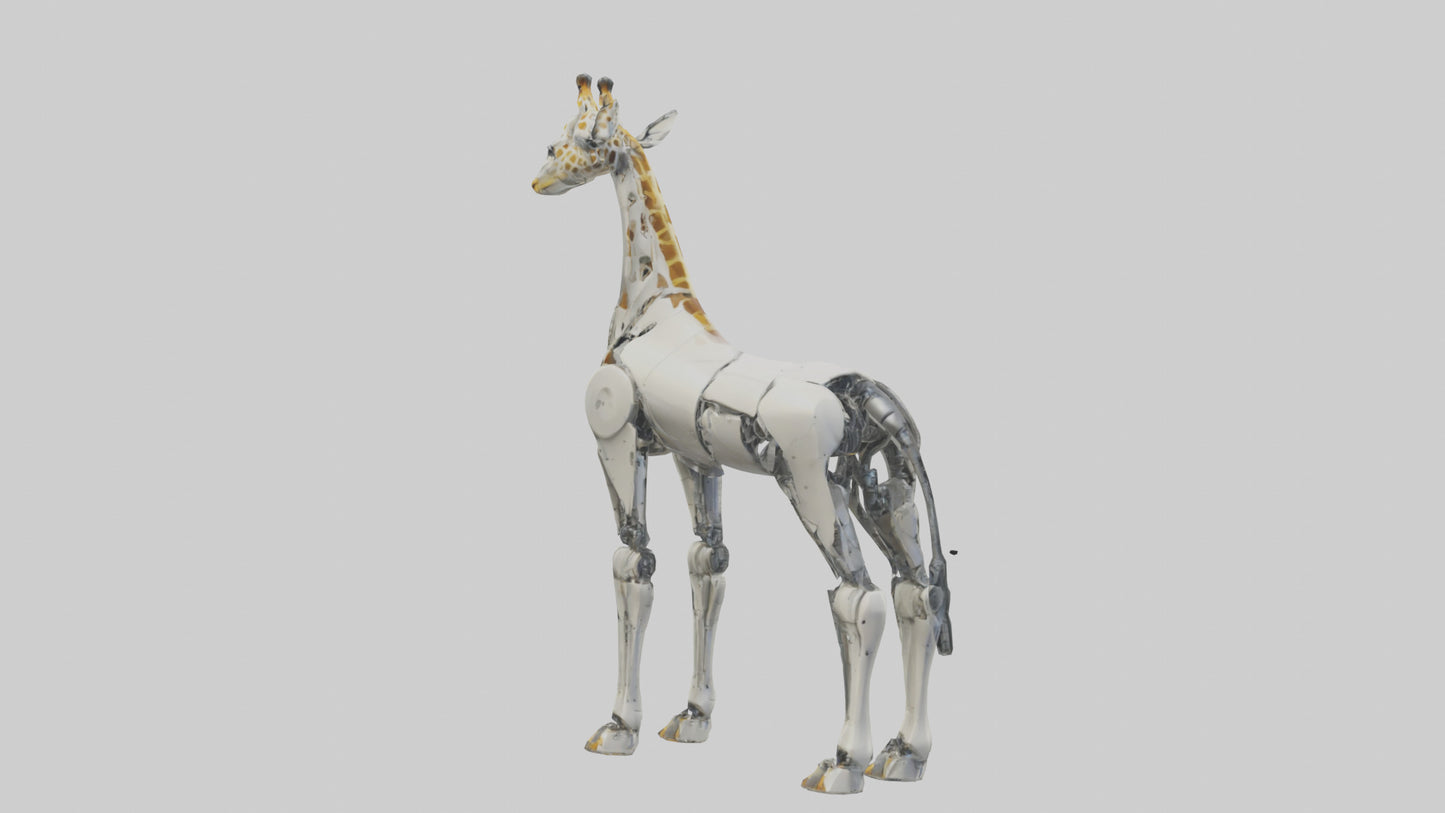 3D model Robot version of a robot giraffe model VR / AR / low-poly