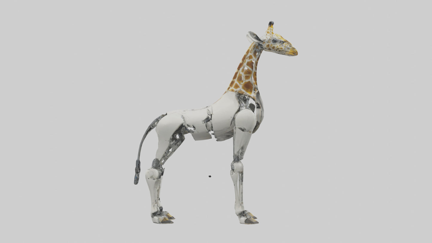 3D model Robot version of a robot giraffe model VR / AR / low-poly