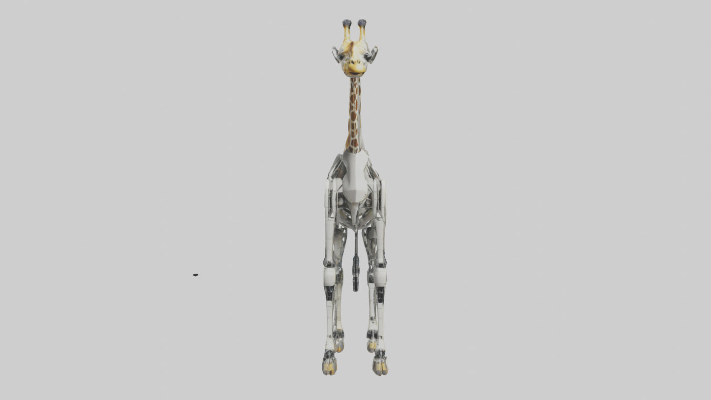 3D model Robot version of a robot giraffe model VR / AR / low-poly