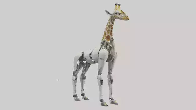 3D model Robot version of a robot giraffe model VR / AR / low-poly