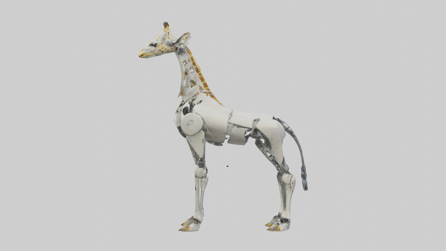 3D model Robot version of a robot giraffe model VR / AR / low-poly