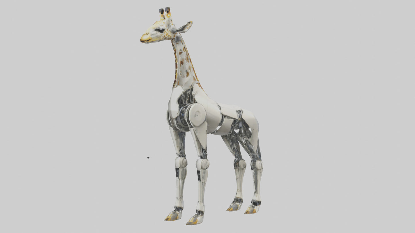 3D model Robot version of a robot giraffe model VR / AR / low-poly