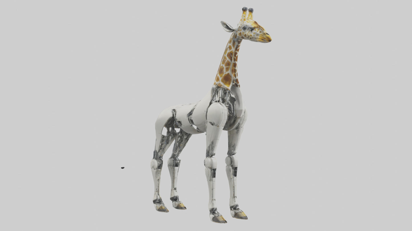 3D model Robot version of a robot giraffe model VR / AR / low-poly