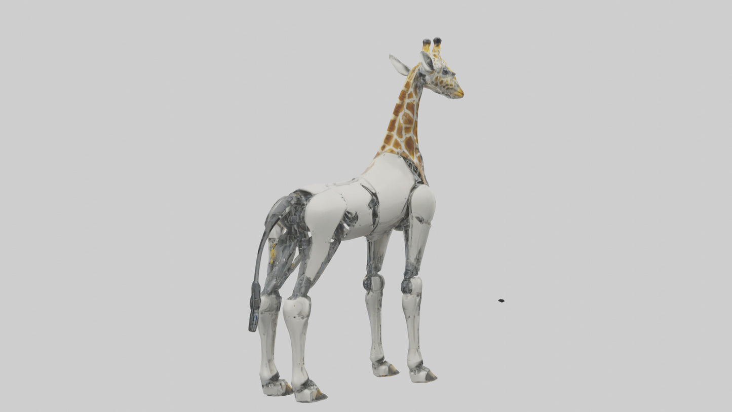 3D model Robot version of a robot giraffe model VR / AR / low-poly