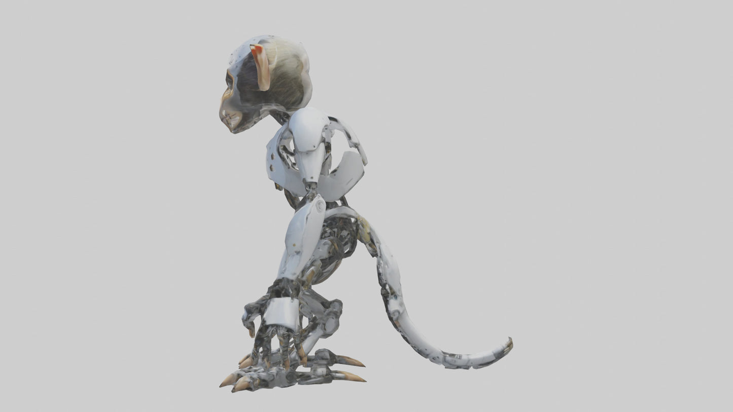 3D model Robot version of a robot monkey model VR / AR / low-poly